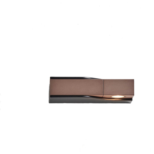Wu Wall Lamp by Seed Design in pearl cocoa/ black. Made from steel, aluminum in a modern style.