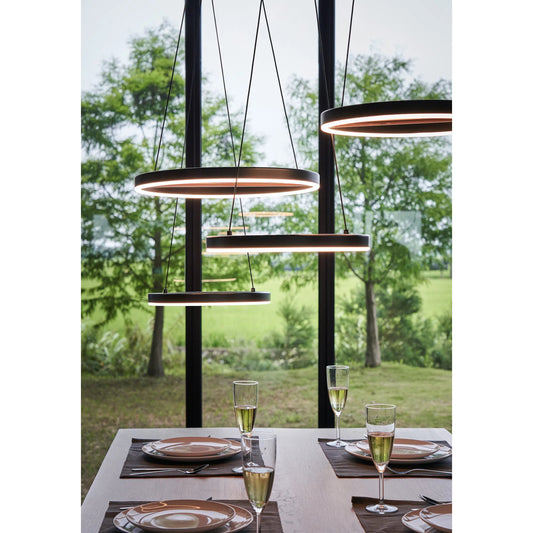 Sol Pendant L by Seed Design in black, copper. Made from steel in a modern style.
