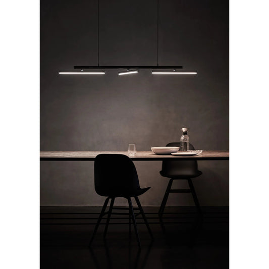 Lisa Pendant by Seed Design in black/chrome. Made from steel, aluminum, pc diffuser in a modern style.