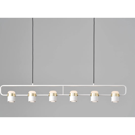 Ling Linear Pendant by Seed Design. Made from frosted glass, steel in a modern style.