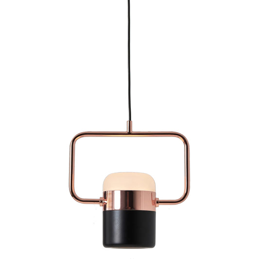 Ling Pendant by Seed Design in black, copper. Made from frosted glass, steel in a modern style.