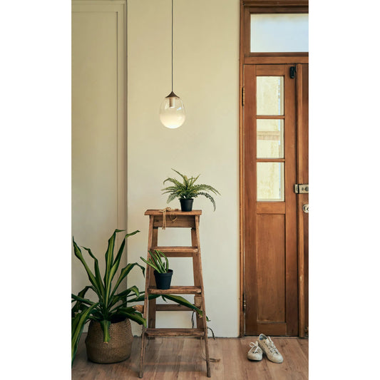 Mist Led Pendant by Seed Design in pearl cocoa. Made from glass, steel in a modern style.