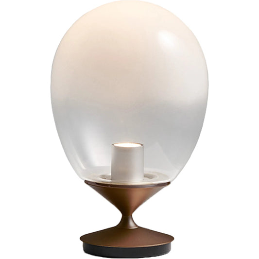 Mist Led Table by Seed Design in pearl cocoa. Made from glass, steel in a modern style.