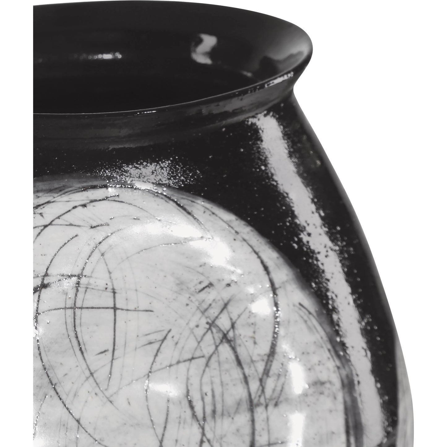 004 SI-2191790 | Closeup | Nakamura Vase by Currey and Company in black, light gray. Made from porcelain in a modern style.
