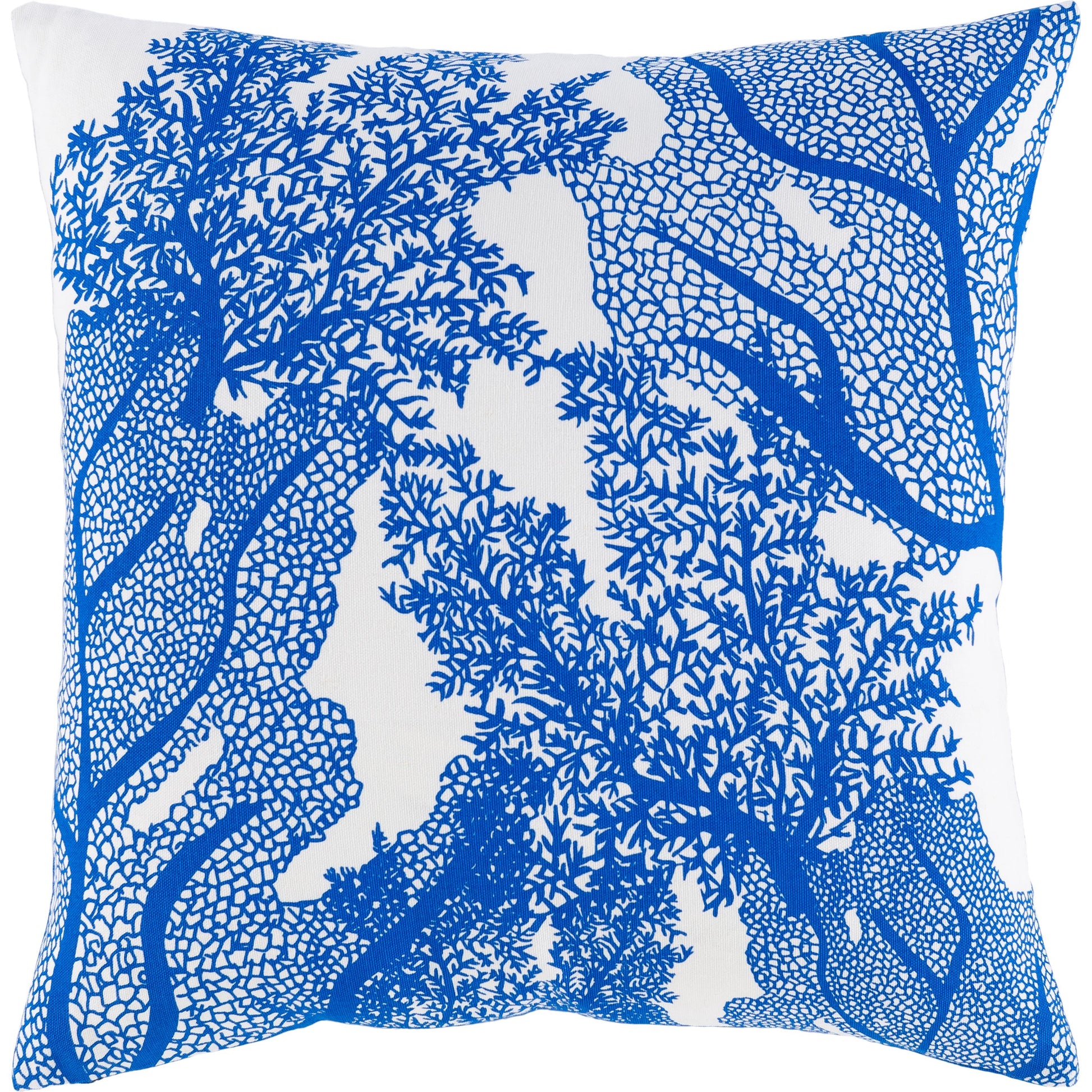 Sea Life Pillow - 22476 by Surya in white, dark blue. Made from 100% cotton in a coastal style.
