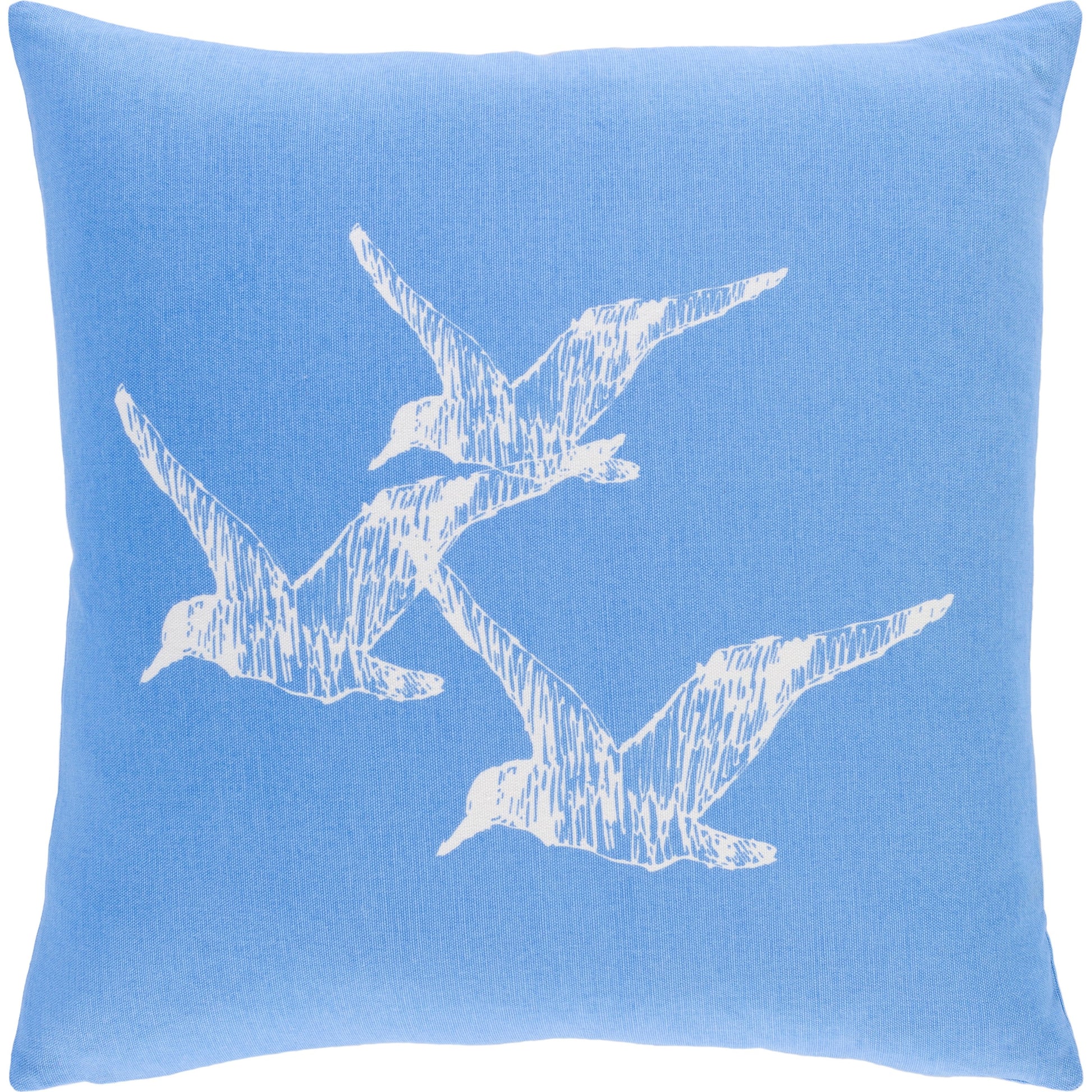 Sea Life Pillow - 27498 by Surya in sky blue, white. Made from 100% cotton in a coastal style.