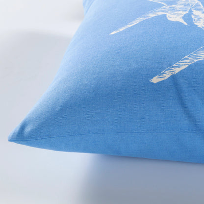 Sea Life Pillow - 27498 by Surya in sky blue, white. Made from 100% cotton in a coastal style.