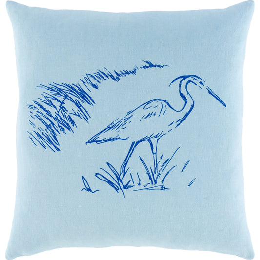 Sea Life Pillow - 29146 by Surya in ice blue, dark blue. Made from 100% cotton in a coastal style.