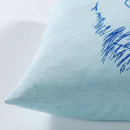 Sea Life Pillow - 29146 by Surya in ice blue, dark blue. Made from 100% cotton in a coastal style.