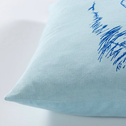 Sea Life Pillow - 29146 by Surya in ice blue, dark blue. Made from 100% cotton in a coastal style.