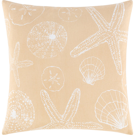 Sea Life Pillow - 20930 by Surya in beige, white. Made from 100% cotton in a coastal style.
