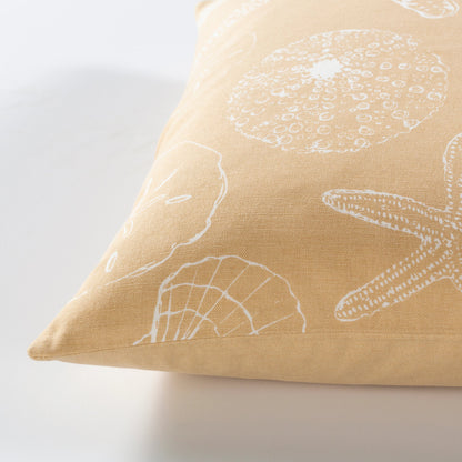Sea Life Pillow - 20930 by Surya in beige, white. Made from 100% cotton in a coastal style.