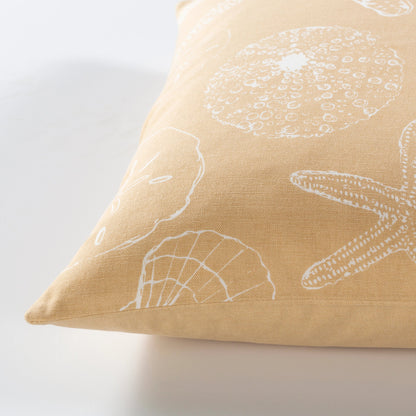 Sea Life Pillow - 20930 by Surya in beige, white. Made from 100% cotton in a coastal style.