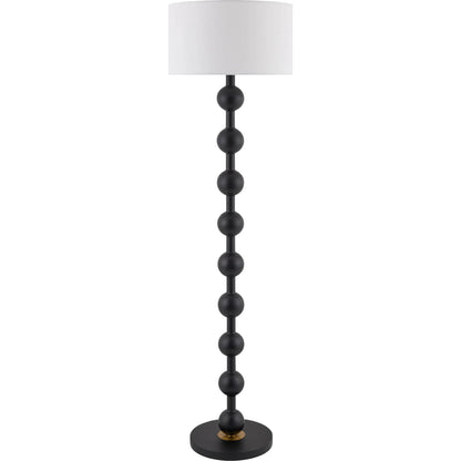 Saline Floor Lamp by Surya. Made from wood veneer, linen, plastic in a modern style.