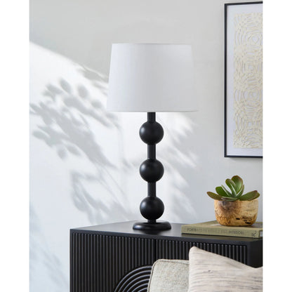 Saline Accent Table Lamp by Livabliss in painted. Made from rubber wood, linen, plastic in a modern style.