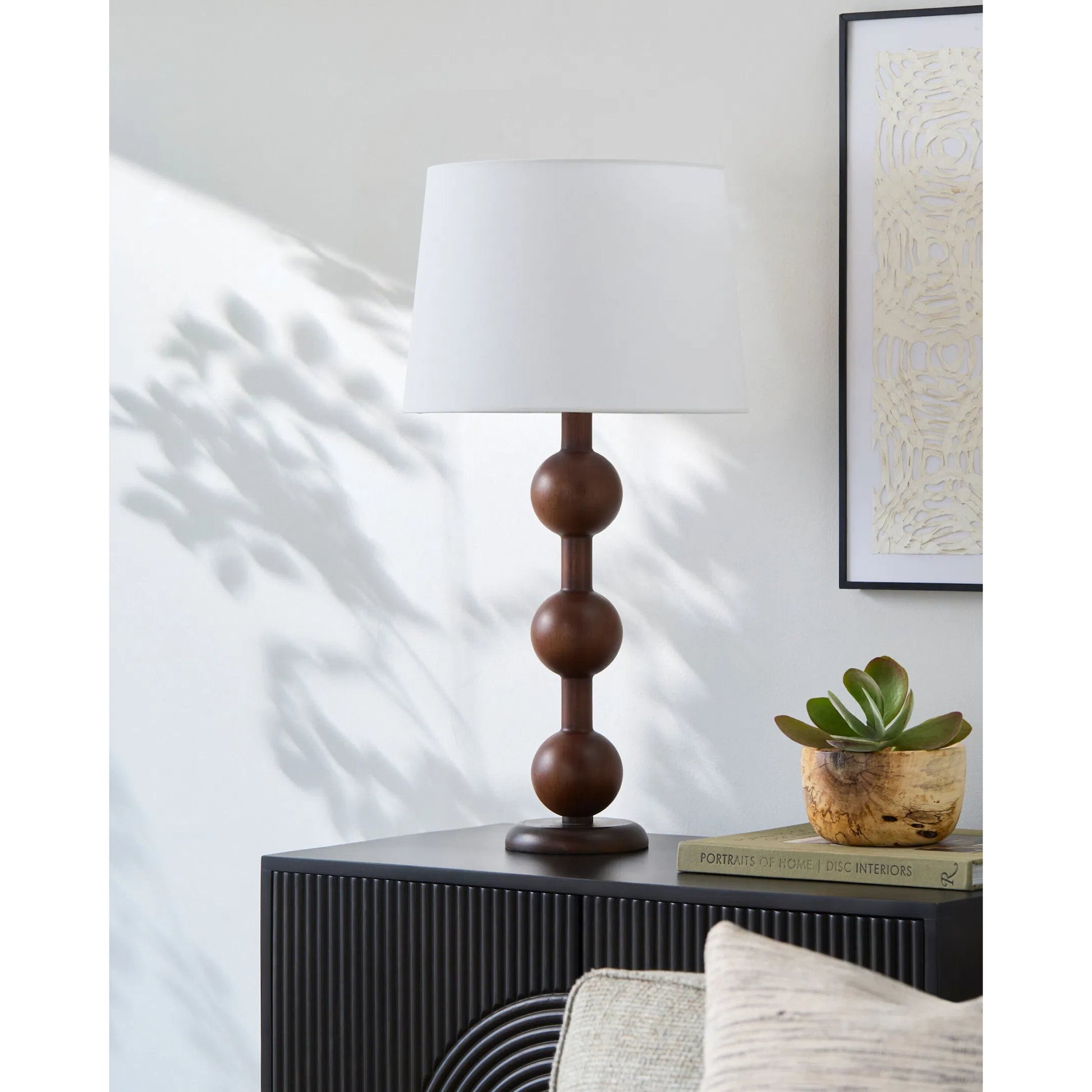 Saline Accent Table Lamp by Livabliss in painted. Made from rubber wood, linen, plastic in a modern style.