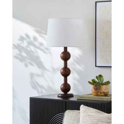 Saline Accent Table Lamp by Livabliss in painted. Made from rubber wood, linen, plastic in a modern style.