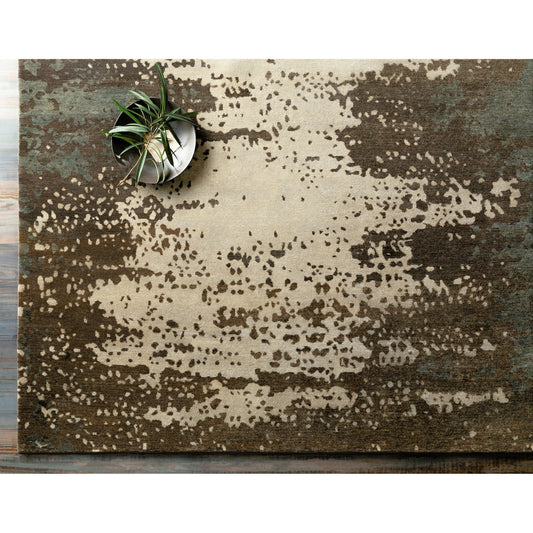 Slice of Nature Rug - 12982 by Surya in charcoal, taupe, black, dark brown, medium gray. Made from 90% wool, 10% viscose in a unique style.