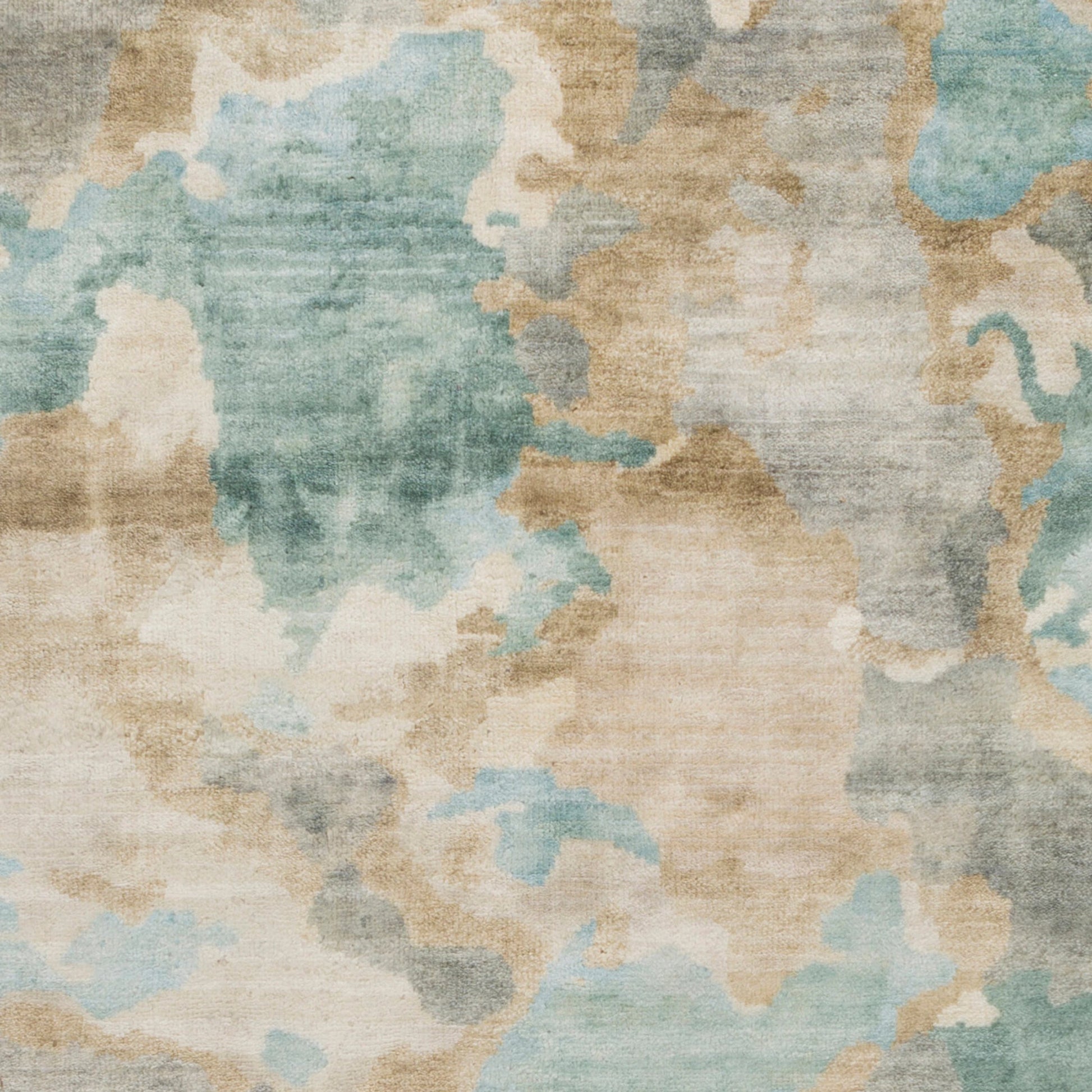 Slice of Nature SLI-6406 Rug by Surya in pale blue, wheat, ivory, medium green. Made from 90% wool, 10% viscose in a unique style.