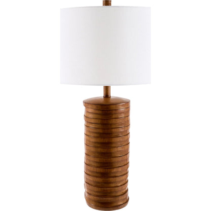 Sulak Accent Table Lamp by Surya in painted. Made from resin, linen, plastic in a unique style.
