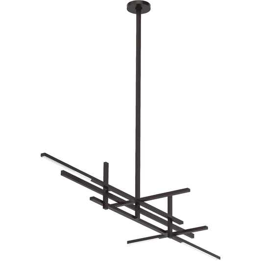 Cityscape Stacked X-Large Linear Chandelier by Visual Comfort & Co. in white. Made from brass in a modern style.