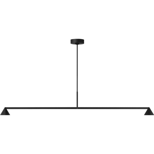Midrand 60" Linear Chandelier by Visual Comfort & Co. in nightshade black. Made from steel in a unique style.