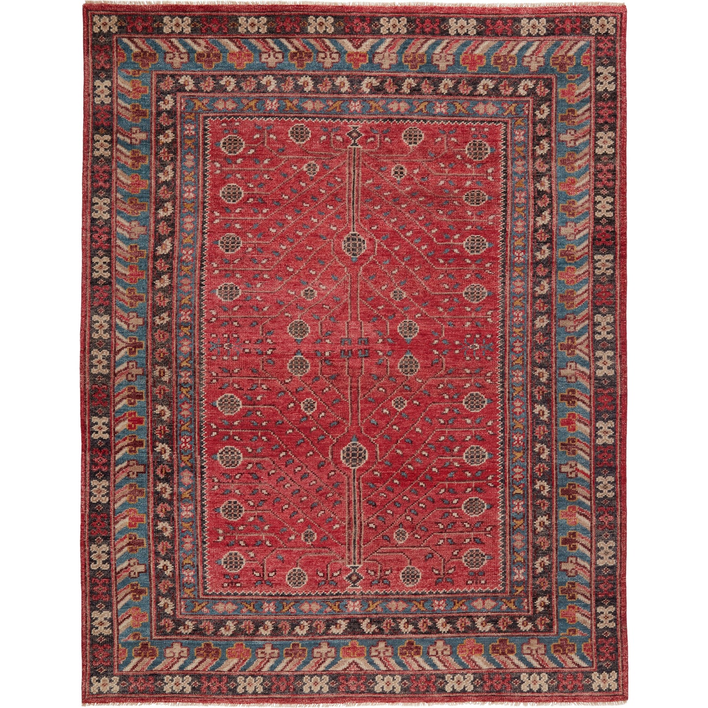 001 SI-1750508,SI-1750511 | Primary Silo | Donte Rug by Jaipur Living in red, blue. Made from 100% wool in a unique style.