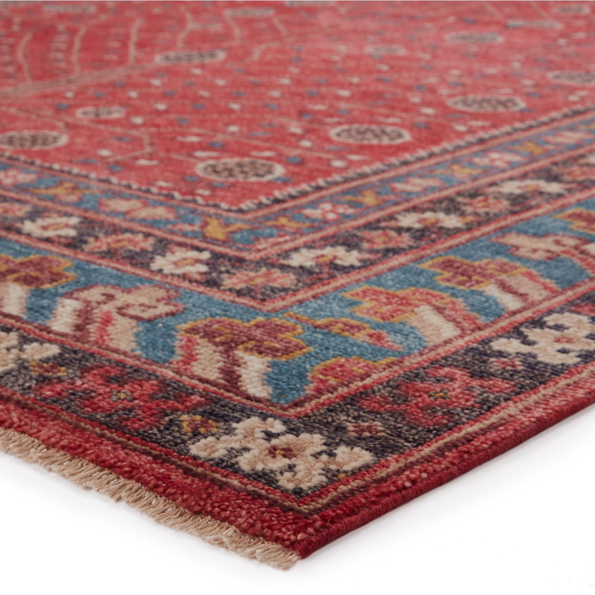 Donte Rug by Jaipur Living in red, blue. Made from 100% wool in a unique style.