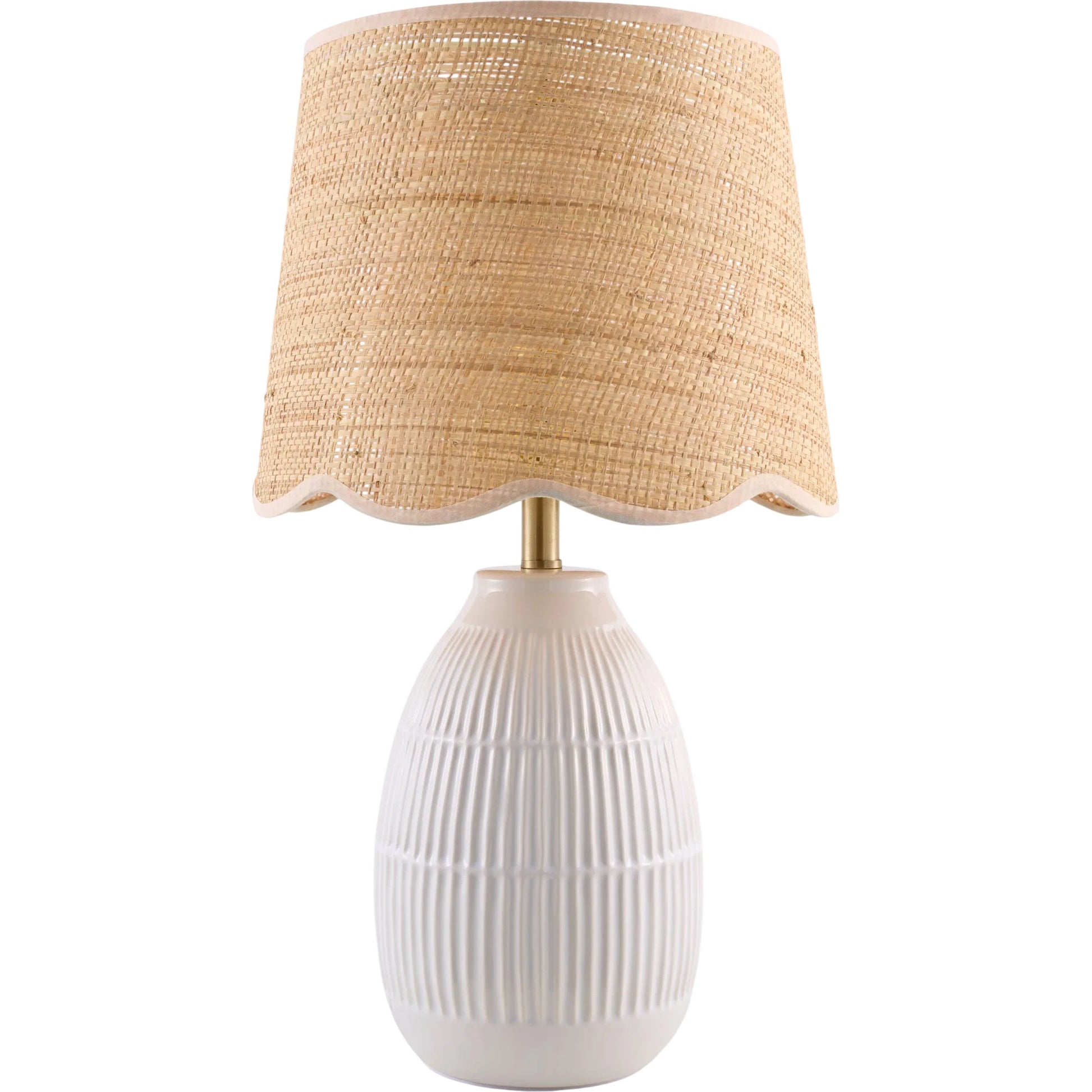 Soleny Accent Table Lamp by Livabliss in gloss, electroplated, high. Made from ceramic, jute, polyester, iron in a unique style.