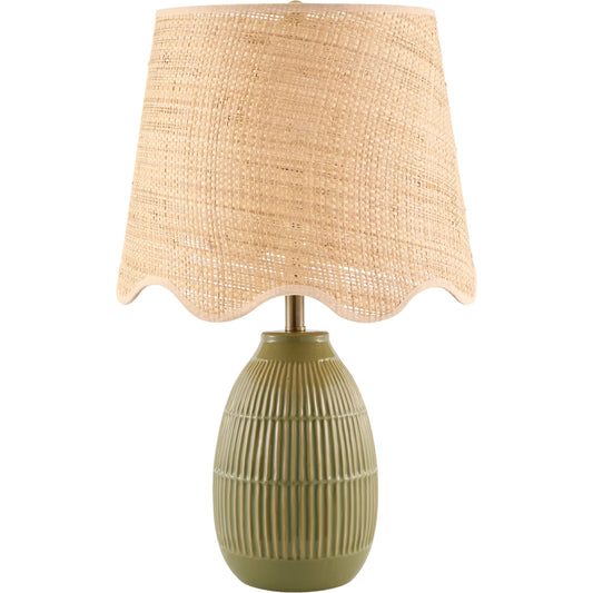 Soleny Accent Table Lamp by Livabliss in gloss, electroplated, high. Made from ceramic, jute, polyester, iron in a unique style.