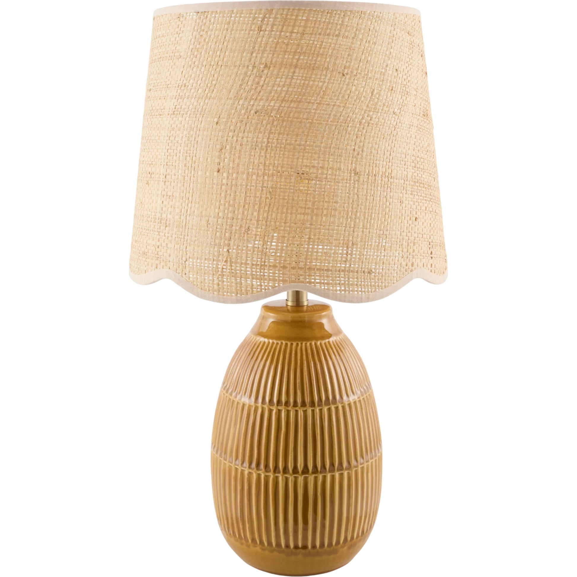 Soleny Accent Table Lamp by Livabliss in gloss, electroplated, high. Made from ceramic, jute, polyester, iron in a unique style.
