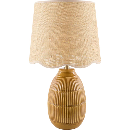 Soleny Accent Table Lamp by Livabliss in gloss, electroplated, high. Made from ceramic, jute, polyester, iron in a unique style.