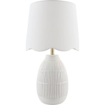 Soleny Accent Table Lamp by Livabliss in gloss, electroplated, high. Made from ceramic, linen, polyester, iron in a unique style.