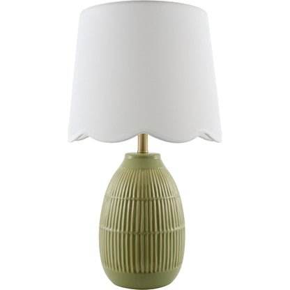 Soleny Accent Table Lamp by Livabliss in gloss, electroplated, high. Made from ceramic, linen, polyester, iron in a unique style.
