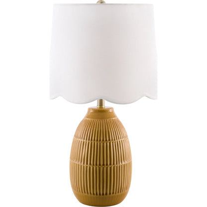 Soleny Accent Table Lamp by Livabliss in gloss, electroplated, high. Made from ceramic, linen, polyester, iron in a unique style.