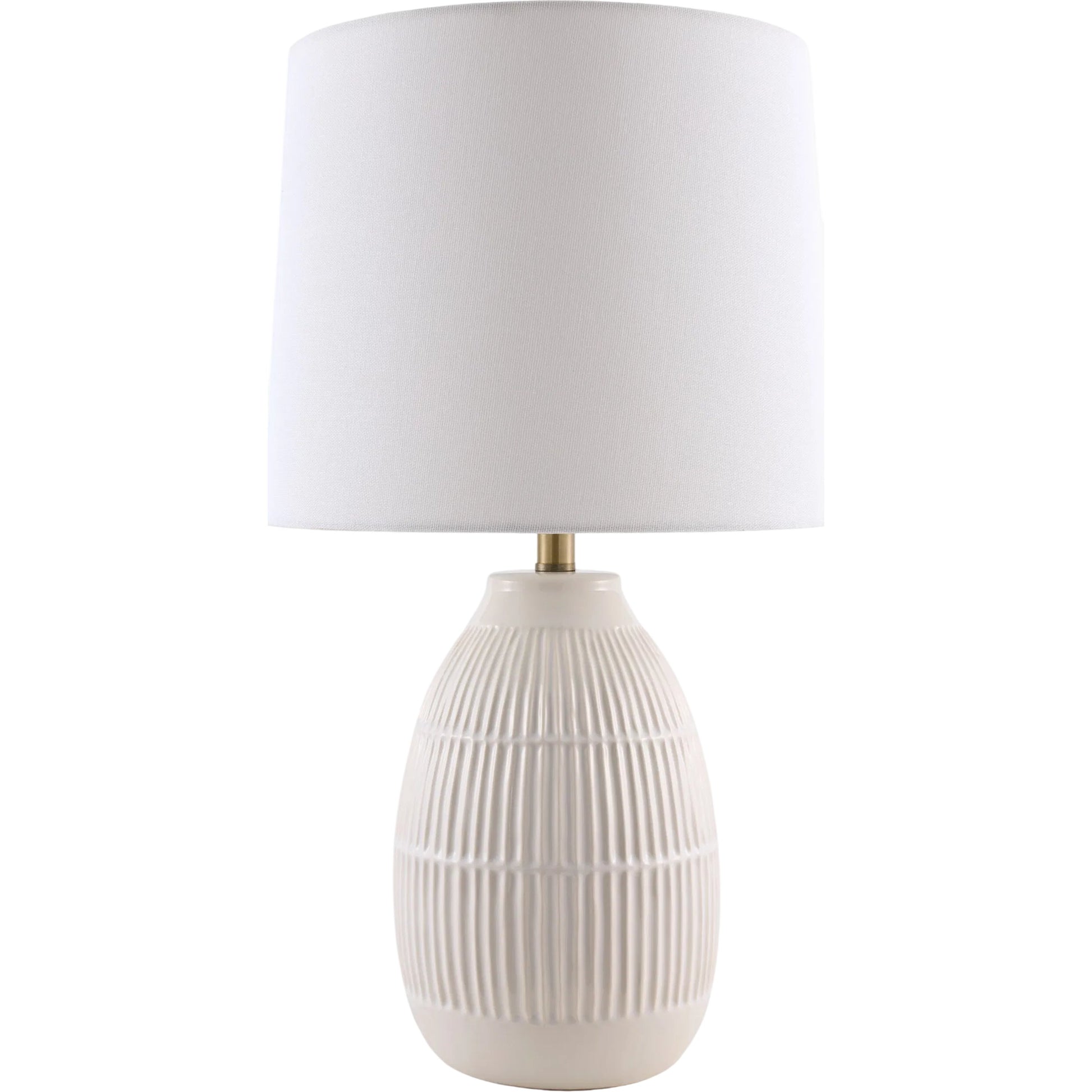 Soleny Accent Table Lamp by Livabliss in gloss, electroplated, high. Made from ceramic, linen, polyester, iron in a unique style.