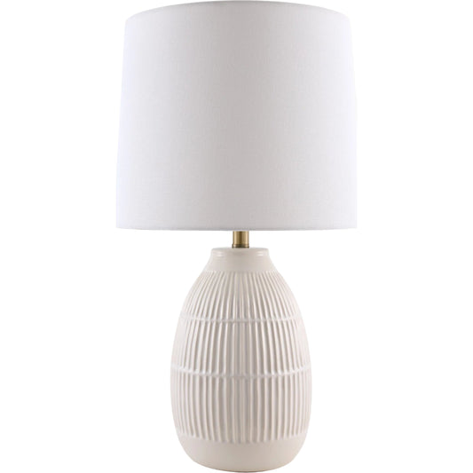 Soleny Accent Table Lamp by Livabliss in gloss, electroplated, high. Made from ceramic, linen, polyester, iron in a unique style.