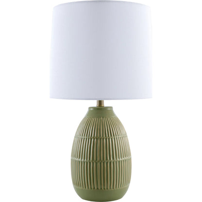 Soleny Accent Table Lamp by Livabliss in gloss, electroplated, high. Made from ceramic, linen, polyester, iron in a unique style.
