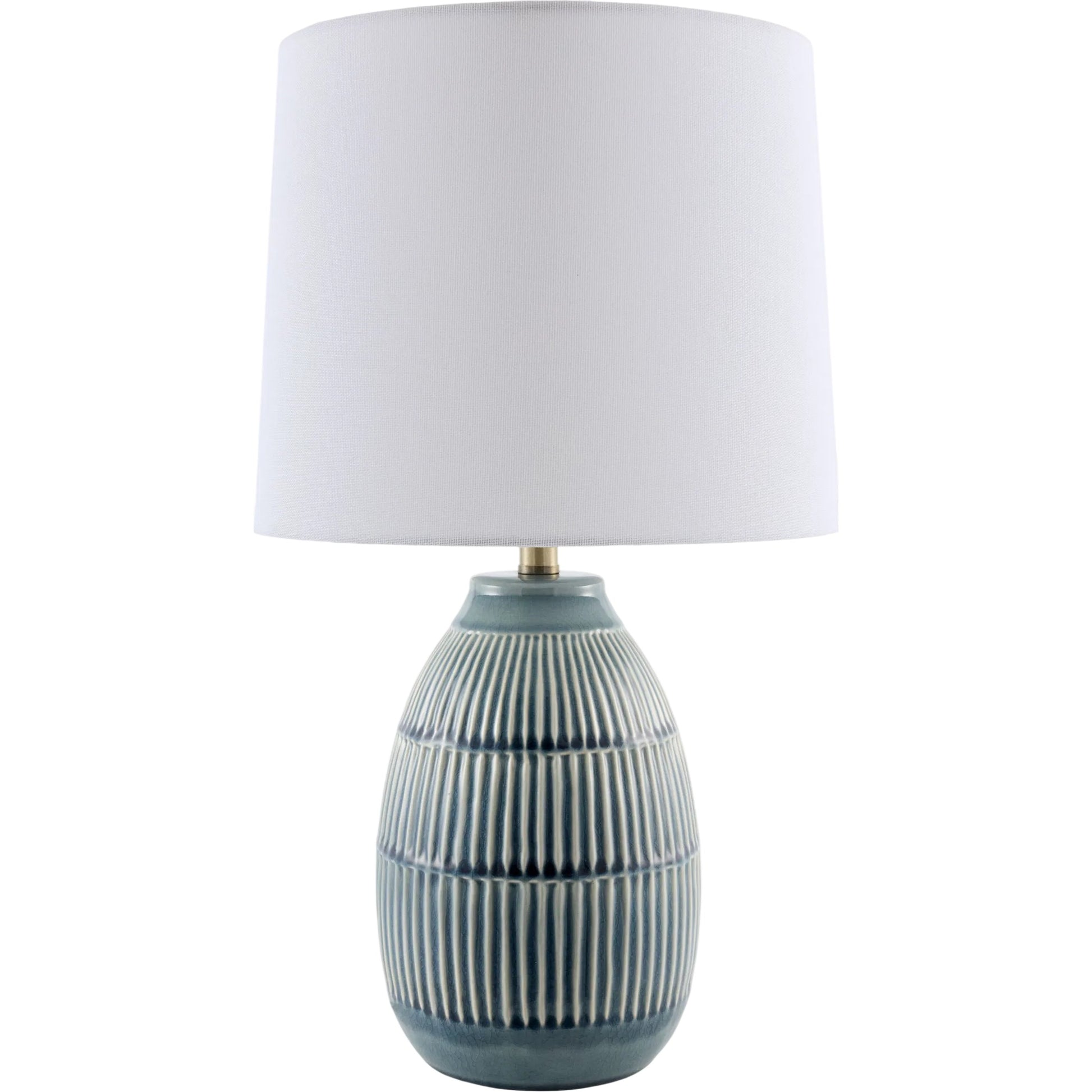 Soleny Accent Table Lamp by Livabliss in gloss, electroplated, high. Made from ceramic, linen, polyester, iron in a unique style.