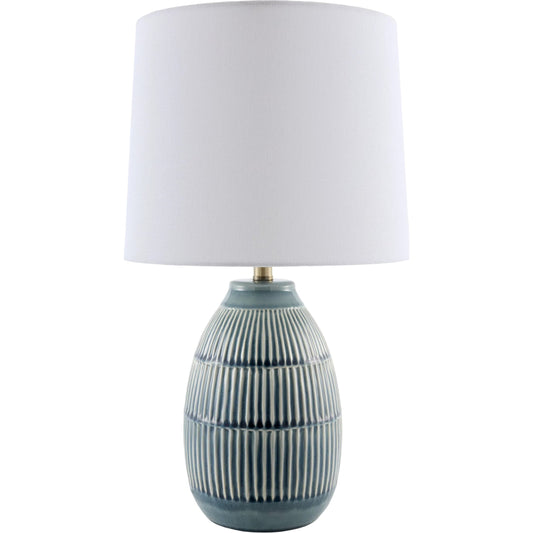 Soleny Accent Table Lamp by Livabliss in gloss, electroplated, high. Made from ceramic, linen, polyester, iron in a unique style.