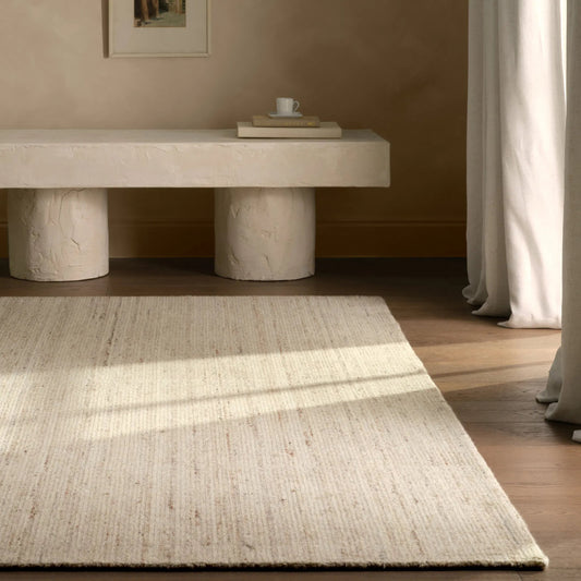 Solon SLO02 Rug by Jaipur Living in cream, beige. Made from 60% wool, 40% cotton in a unique style.