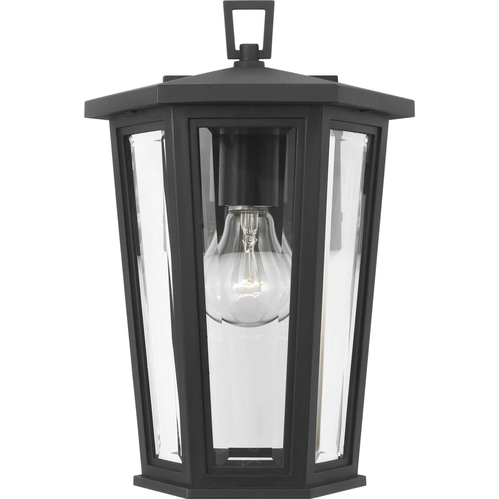 Witley Small Wall Lantern by Visual Comfort & Co. in textured black. Made from stonestrong in a cottage & farmhouse style.