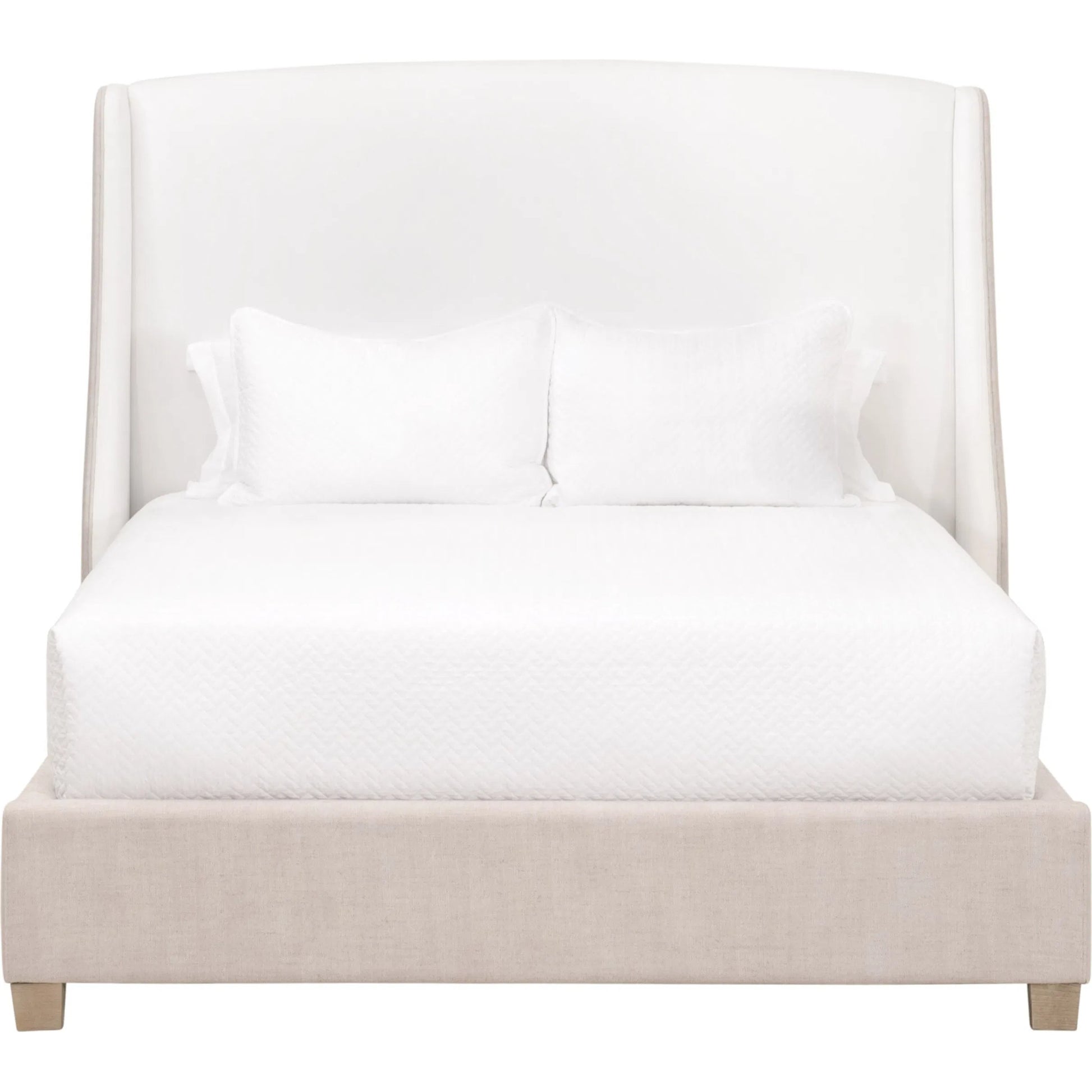 Sloan Bed by Essentials For Living in livesmart peyton-pearl, bisque, natural gray oak. Made from solid oak wood, plywood, metal in a modern style.