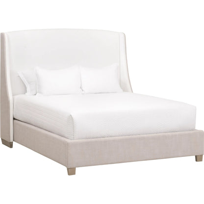 Sloan Bed by Essentials For Living in livesmart peyton-pearl, bisque, natural gray oak. Made from solid oak wood, plywood, metal in a modern style.