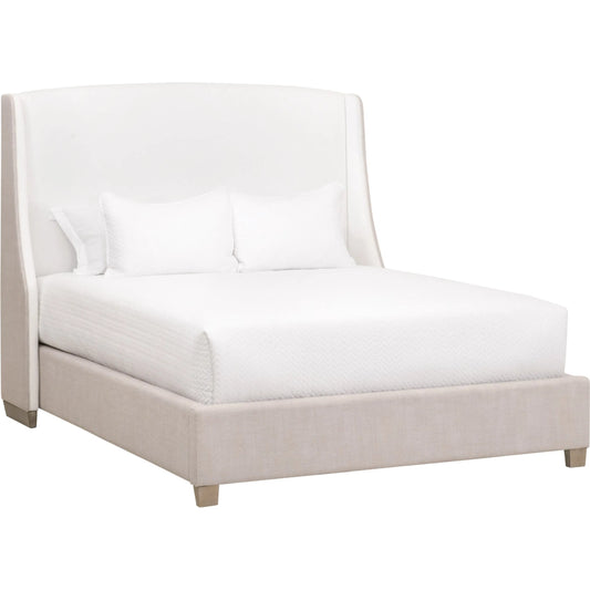 Sloan Bed by Essentials For Living in livesmart peyton-pearl, bisque, natural gray oak. Made from solid oak wood, plywood, metal in a unique style.
