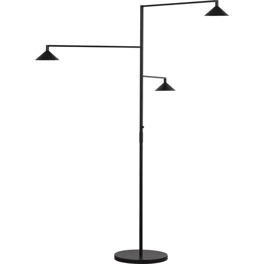 Sean Lavin Mill 3-Light Outdoor Floor Lamp by Visual Comfort & Co. in black. Made from stainless steel in a unique style.