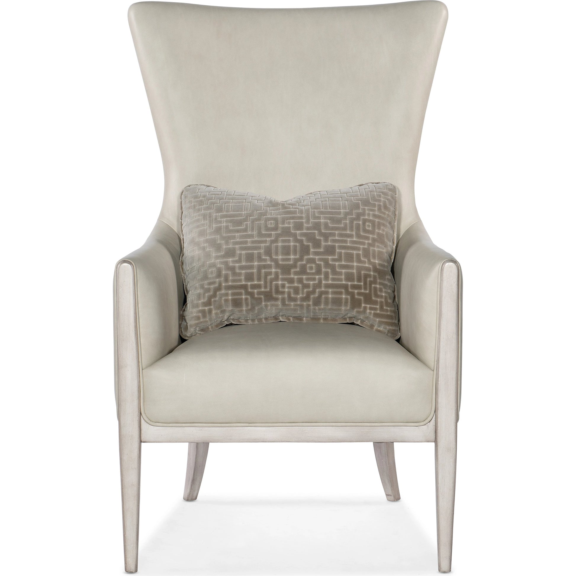 Kyndall Club Chair by Hooker Furniture in light wood. Made from leather, fabric, (semi-aniline top grain) in a modern style.