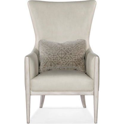 Kyndall Club Chair by Hooker Furniture in light wood. Made from leather, fabric, (semi-aniline top grain) in a modern style.