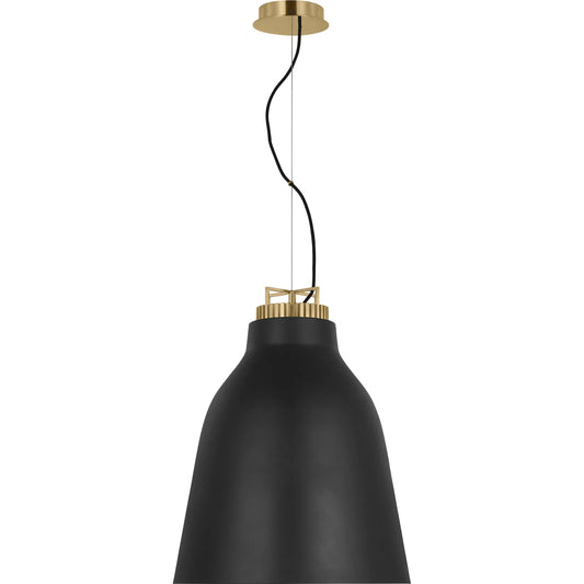 Forge Large Tall Pendant by Visual Comfort & Co. in natural brass. Made from brass in a unique style.