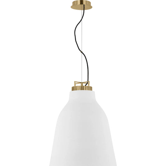 Forge Large Tall Pendant by Visual Comfort & Co. in natural brass. Made from brass in a unique style.